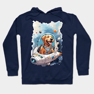 Golden Retriever in Space Hoodie